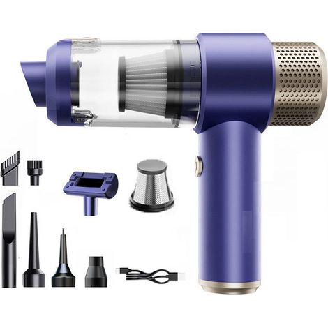 Aspirapolvere per auto, mini aspirapolvere per auto, aspirapolvere senza fili multifunzione 7 in 1 portatile con doppio filtro (1/5)