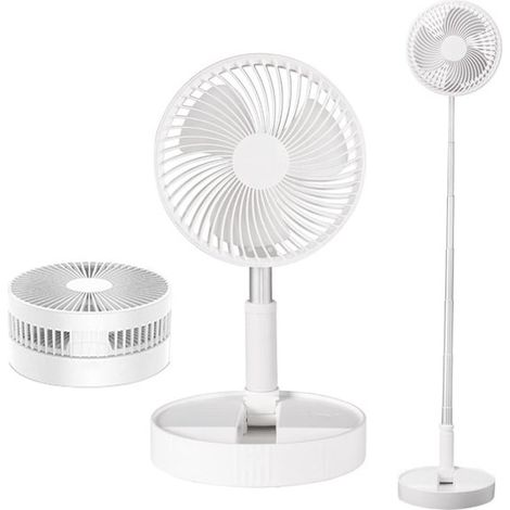 Ventilateur télescopique – Rechargeable par USB – Pliable – Mini ventilateur – 7200 mAh – Hauteur réglable (36–97,5 cm) – Ventilateur sur pied télescopique (1/5)