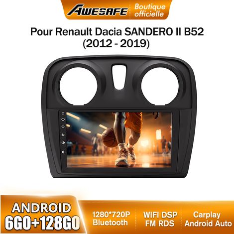 AWESAFE Autoradio 4G Android 13 6Go+128Go pour Renault Dacia SANDERO II B52 (2012-2019) 9'' Écran Tactile Carplay GPS Android Auto (1/5)