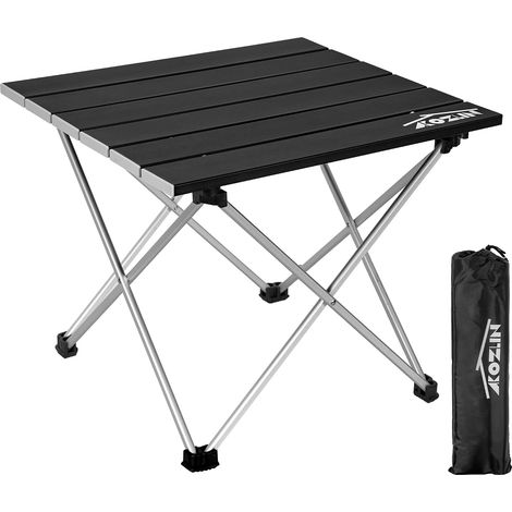 Table de camping pliable - Table de pique-nique portable pliable - Petite table pliante en aluminium avec sac de transport - Convient pour la plage, le pique-nique, le camping, la pelouse (S) (1/5)