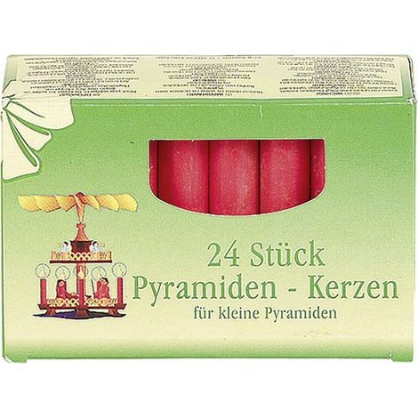 Heider GmbH Pyramidenkerze 7cm Ø1,4cm rot 24 Pack - 20 Stück