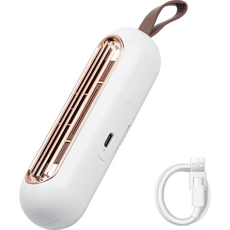 Mini desodorante USB para refrigerador, generador de ozono de iones negativos, purificador de aire con desodorante de ozono, apto para autos, zapateros y armarios, color oro rosa. (1/5)
