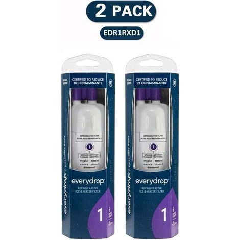 Lot de 2 filtres pour réfrigérateur à eau glacée , EDR1RXD1, violet (1/4)