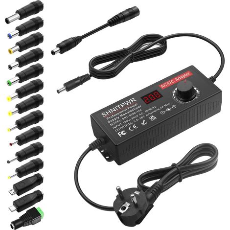 Bloc d'alimentation réglable 3,5-36 V 4 A 144 W Adaptateur d'alimentation universel CC 36 V 34 V 31 V 29 V 26 V 24 V 20 V 19 V 14 V 12 V 9 V 6 V 3,5 V avec 14 conseils et câble de polarité (1/5)