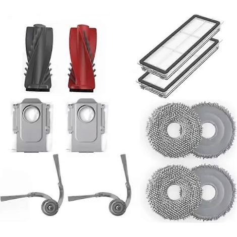 Pièces de rechange pour aspirateur Roborock Qrevo Curv / P20 Pro : brosse principale, brosse latérale, filtre, sac à poussière et chiffon de nettoyage. (1/5)