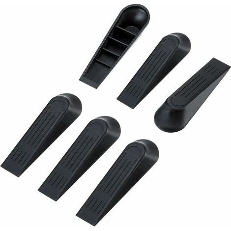 Porte Cales Butée de Porte Door Stoppers, 6 Pièces, Noir (1/4)