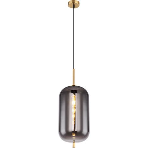 Globo - lampada a sospensione - Blacky I - ottone - vetro vetro
