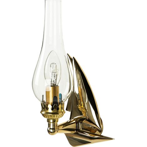 Maritime Wandlampe Messing Glas Bad Flur dekorativ E14