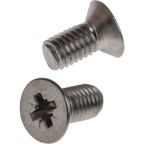 Vis à métaux RS PRO M5 à tête Fraisée Pozidriv en Acier Inoxydable, 10mm ( Prix pour Sachet de 100 )