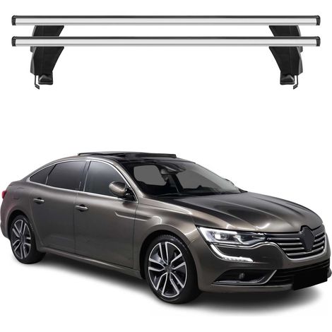 OMAC Barres de toit transversales en aluminium pour Renault Talisman 2015-2022 – Antivol – Rainure en T – Testées City Crash – Charge Max 50 kg Argent (1/4)