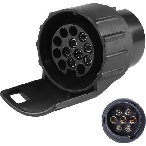 Adaptateur de remorque de 7 Broches vers 13 Broches,12V Adaptateur attelage 7 vers 13 Broches,pour Remorque Caravane,Porte-vélo,Adapteur Prise Remorque Attelage 7 vers 13 Broches