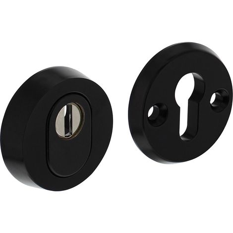 Rosette de sécurité ronde en aluminium noir - Par lot (1/3)