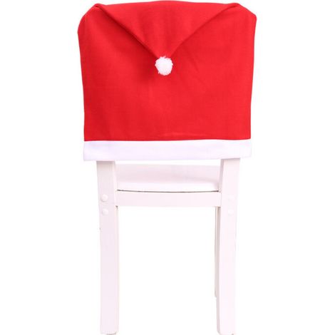 Housse de Chaise Noël, Lot de 6 Couverture de Chaise Bonnet de Chaise Noël Christmas Chair Cover pour Décoration de Dîner Party,- Lefou (1/5)