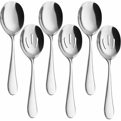 royaluxe - Cuillère de service, cuillère à fentes, ensemble de cuisine en acier inoxydable 6 pièces (1/3)