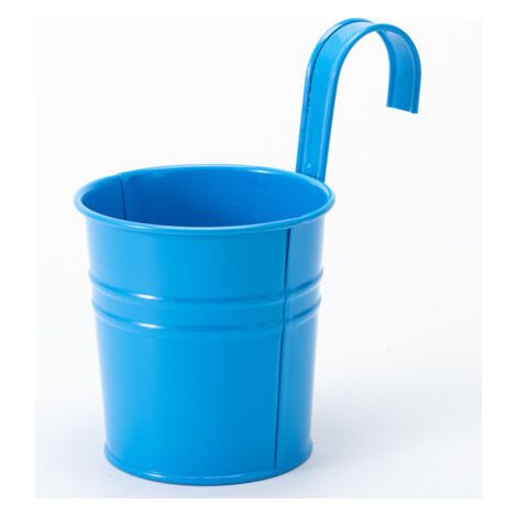 BUNTHAUS 2 Pots De Fleurs En Métal Suspendus, Jardinière En Pot En Fer Avec Trou De Drainage, Parfaits Pour La Décoration Du Jardin(bleu) (1/5)
