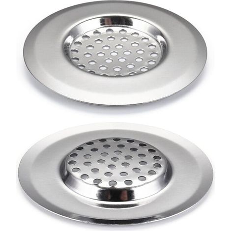 Lot de 2 crépines d'évier de cuisine en acier inoxydable pour lave-vaisselle (GR057) (1/4)