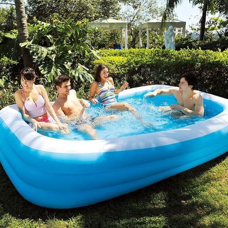 Piscine gonflable 155x108x46cm – PVC 0,4mm résistant aux perforations – Confortable pour enfants et adultes – Facile à gonfler et à vider – (1/5)