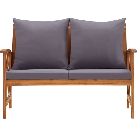 Maison Exclusive - Panca da Giardino con Cuscini 119 cm in Massello Acacia (1/5)