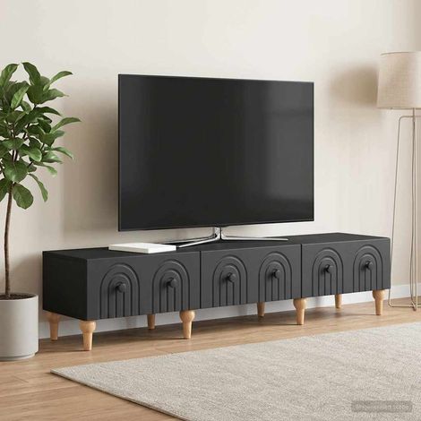 vidaXL Meuble TV avec tiroir Noir 147 x 34,5 x 30 cm Bois d'ingénierie (1/5)