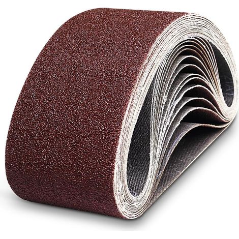 15 Pièces Bande Abrasive 75 x 457 mm, Bandes Abrasives Mixte (3 x Grains 80/120/150/240/320) Ensemble de Bandes Abrasives, pour Ponceuses à Bande (1/5)