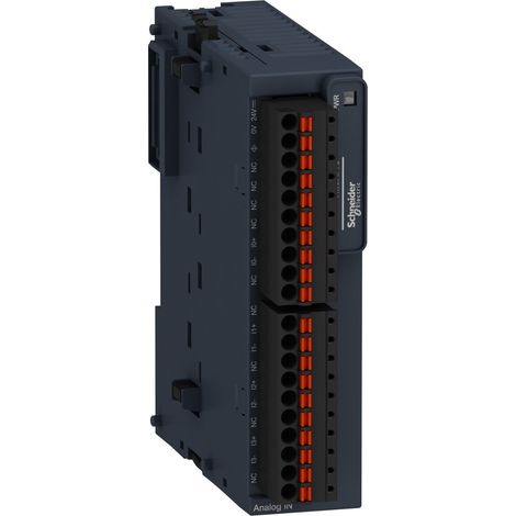 Modicon TM3, module 4 entrées analogiques, -10-0-10V, 0/4-20mA, ressort