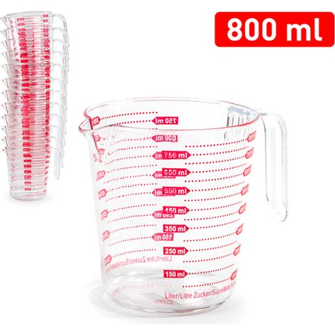 PLASTICFORTE jarra medidora 0,8 litros , Jarra medidora 0,8 litrosFabricada en plástico de alta resistenciaMáximo de 800 mlFácil limpiezaApta para lavavajillasA