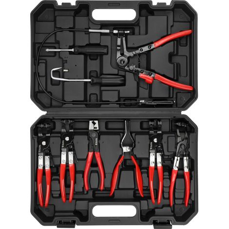YATO Schlauchklemmen-Zangenset 9-teilig Schlauchschellen Werkzeug Set Klemmenzangen für Schlauchschellen, CLIC-R & Federklemmen VAG kompatibles KFZ-Werkzeug (1/5)