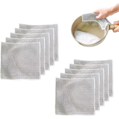 Torchon Multifonctionnel - Non spécifié - 10 Pièces - Fil Métallique - Anti-Rayures - Réutilisable (1/4)