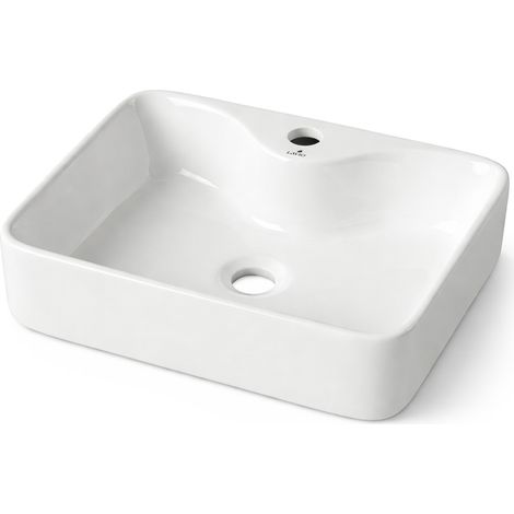 Aufsatzwaschbecken Rechteckig AURA Keramik 47 cm Weiß