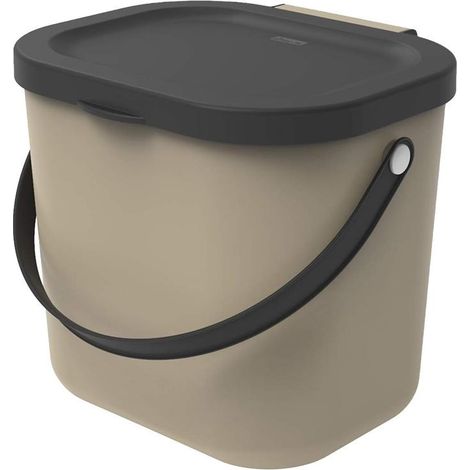 Rotho Mülltrennungssystem Albula 6 L cappuccino Recyclingbehälter Müll- & Abfalleimer (1/3)