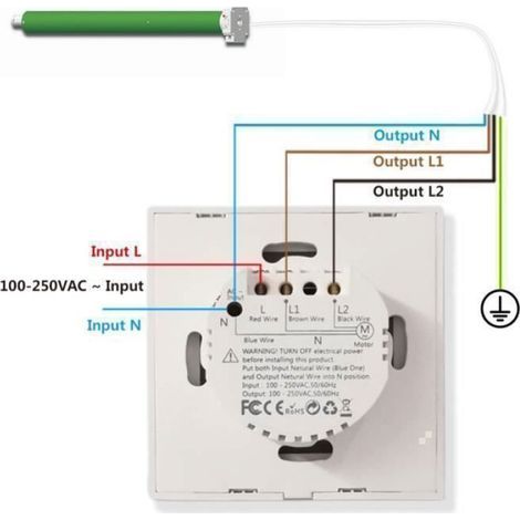 Intelligenter WLAN-Schalter für Rollläden – Kompatibel mit Alexa und Google Home – Fernsteuerung über Smart Life – Wandmontage (1/5)