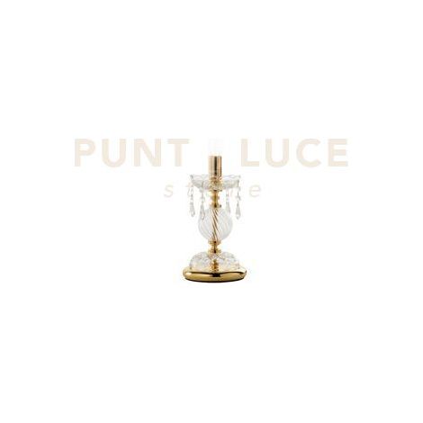 MARIA TERESA LUMETTO MT L6 PASTORALE 1 LUCE ATTACCO E14 CRISTALLO E ORO D.14CM