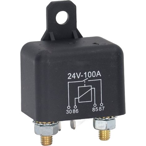 Solénoïde de démarreur 100A, bobine en laiton à 4 broches, boîtier PC haute puissance, relais de tondeuse à gazon pour Automobile DC24V (1/5)