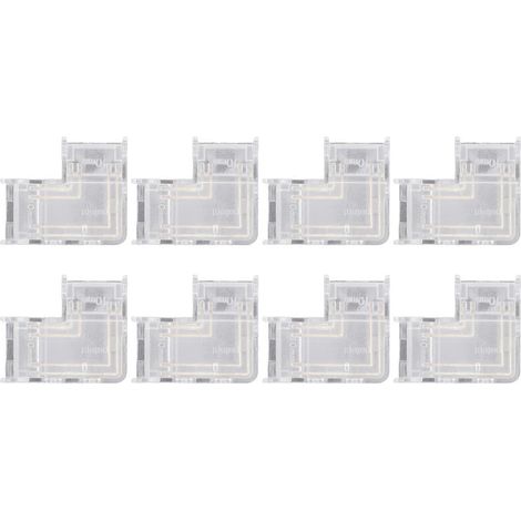 connecteurs pour ruban LED en forme de L à 4 broches de 10 mm, adaptateur COB transparent sans soudure (1/4)