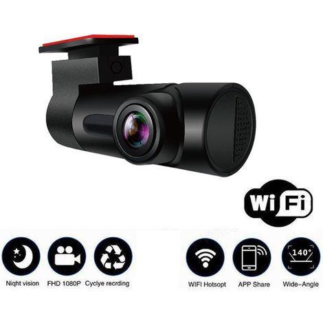 Dashcam Voiture WiFi Full HD 1080P, Caméra Embarquée Voiture sans Écran Grand Angle 140°,Dash Cam avec Enregistrement en Boucle (1/5)
