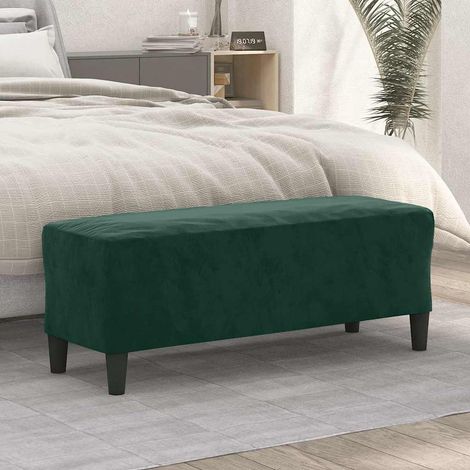 vidaXL Banc Vert foncé 100x35x41 cm Velours (1/5)