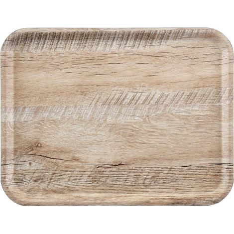 Plateau stratifié surface grainée Madeira chêne clair 43 cm - 430 x 330 x 14 mm - CAMBRO (1/5)