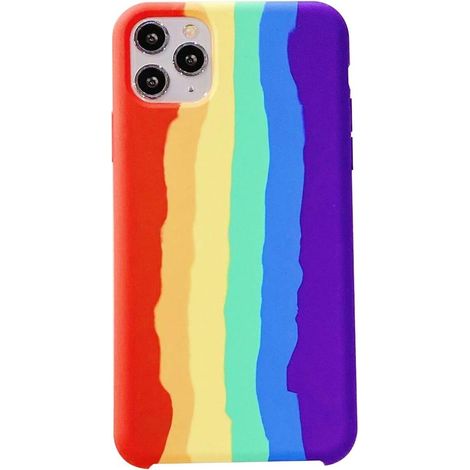 Coque iPhone - Silicone Liquide - Protection Antichoc Arc-en-ciel - Compatible iPhone 15 14 13 12 11 - 1 Pièce (1/5)