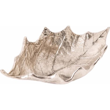Decorative Artinal Decorations Ribbed Leaf Multifunctional Compact Metal Jewelry Tray for Dressing Table, Gold (1/5)