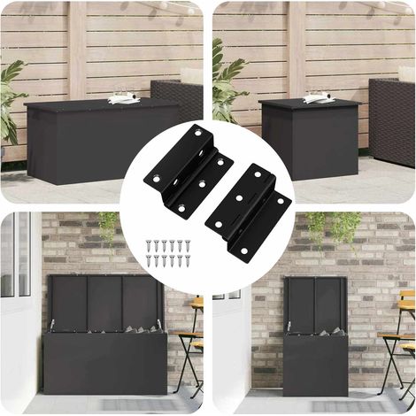 vidaXL Hinge 2 pcs Black 38 x 17 x 60 mm Iron (1/5)
