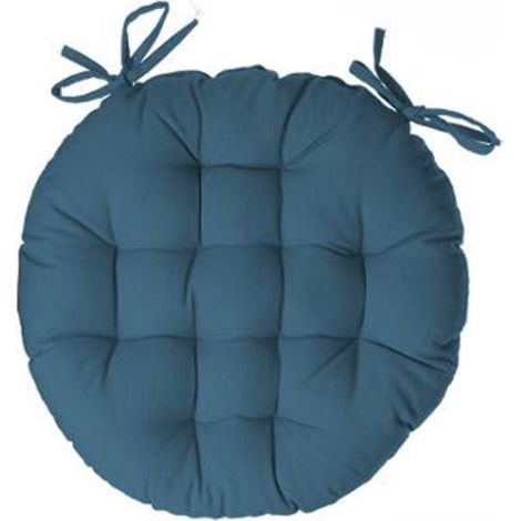Galette de Chaise Ronde "Leana" 38cm Bleu Canard