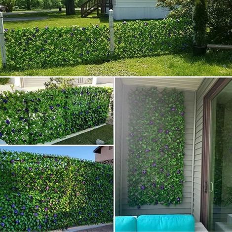 Clôture de jardin artificielle - - 40cm - Vert - PVC souple (1/4)