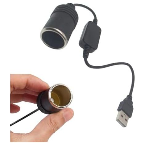 Câble adaptateur allume-cigare, convertisseur USB femelle 5 V vers 12 V, rallonge pour enregistreur de conduite, électronique automobile (1/5)