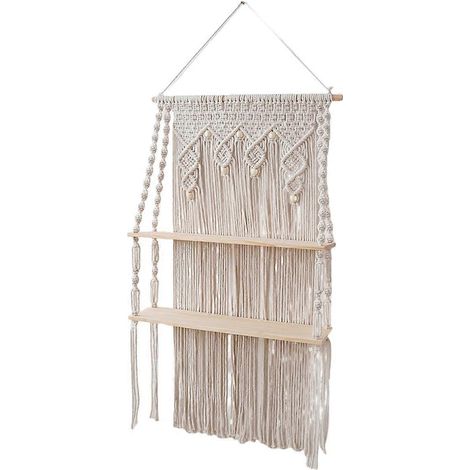 Wandregale, Makramee, Boho-Stil, schwebend, Pflanzenfotos, Aufbewahrungsregal