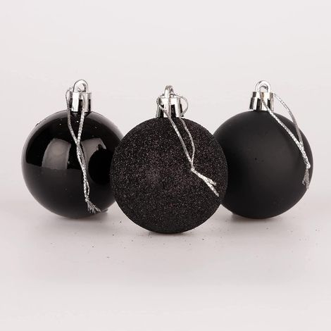 BAUBLES BLACK 5CM-9PCS SET -PVC (1/5)