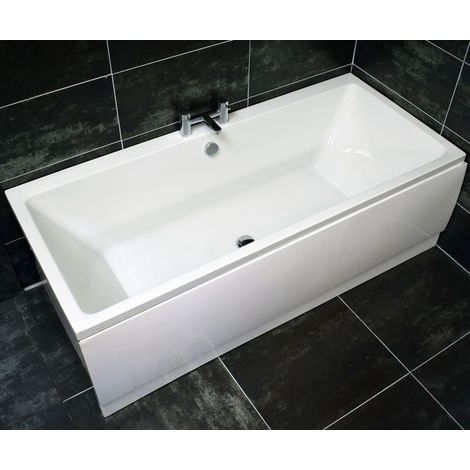 Suzie Slim 1700mm x 750mm Square Style Thin Rim Double Ended Bath, extra reinforced bath-without bath panel (1/3)