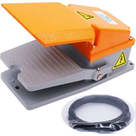 Interruptor de pedal metálico de alta resistencia, CA 380V 15A SPDT NO NC, interruptor de pedal eléctrico instantáneo con carcasa de soporte de aluminio LT-4 (1/5)
