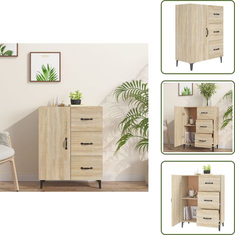 Credenza con piano d'appoggio - vidaXL Credenza Rovere Sonoma 69,5x34x90 cm in Legno Multistrato - Credenza decorativa
