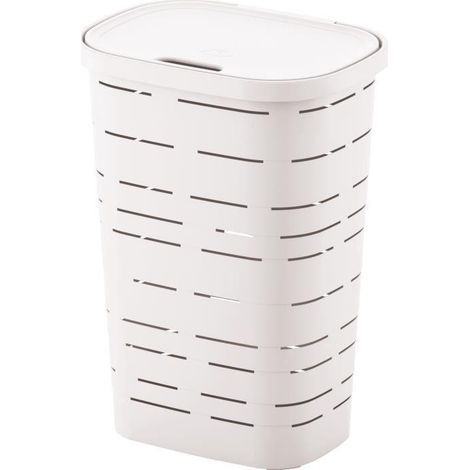 MHOME Baúl para ropa blanco 55 litros diseño moderno