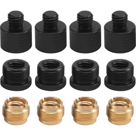 Ensemble de 12 adaptateurs pour filetage de microphone : adaptateur pour pied de micro 5/8 femelle vers 3/8 mâle et adaptateur à vis 3/8 femelle vers 5/8 mâle (1/5)